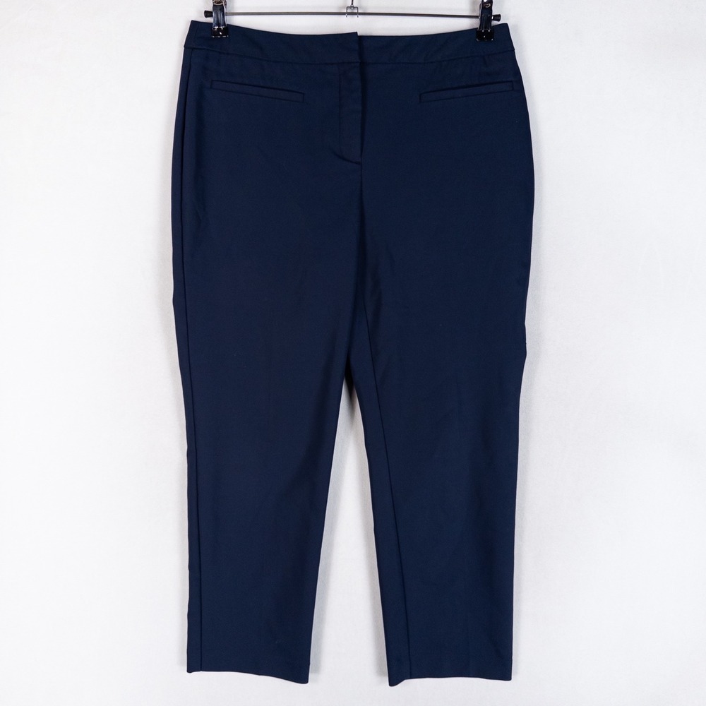 Chico's Womens Fabulously Slimming Ankle Pants 1.5 US Medium Navy Blue Stretch